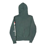 Reverse Weave Champion Spellout Hoodie - Small Grey Cotton Blend