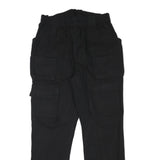 Mens Regular Fit Black Cotton Blend Trousers W28 L30 Cargo Style Pocketed