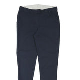 UTERQUE Mens Cotton Blend Navy Blue Regular Fit Straight Trousers W30 L28 Zip