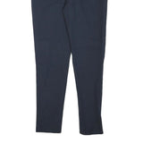 UTERQUE Mens Cotton Blend Navy Blue Regular Fit Straight Trousers W30 L28 Zip