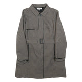 SANDRO Womens Grey Check Jacket S Polyester Blend Button Closure Stylish