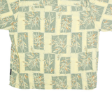 NATURAL ISSUE Mens Green & Cream Rayon Shirt XL Botanical Pattern Casual Summer