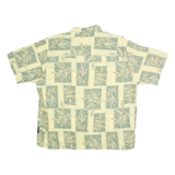 NATURAL ISSUE Mens Green & Cream Rayon Shirt XL Botanical Pattern Casual Summer