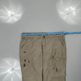 Carhartt Cargo Trousers - 40W 30L Khaki Cotton Blend