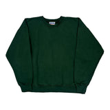 90S Blank Russell Athletic Sweatshirt - XL Green Cotton