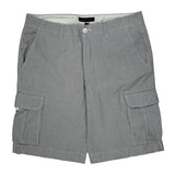 Tommy Hilfiger Pinstripe Cargo Shorts - 38W 10L Gray Cotton