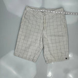 Quiksilver Checked Chino Shorts - 30W 10L White Cotton
