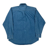 Walt Disney World Mickey Inc Graphic Denim Shirt - Medium Blue Cotton