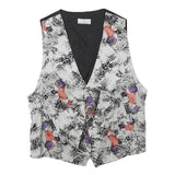 ANNE KRAMER Mens Black & White Abstract Print Button Jacket XS Polyester Blend