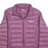 FILA Womens Purple Quilted Jacket L Polyester Blend Zip Lightweight Casual