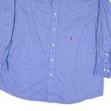 TOMMY HILFIGER Mens Blue Casual Shirt L Button Down Pocket Cotton Blend Classic