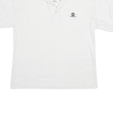 TIMBERLAND Mens White Cotton Blend Polo Shirt L Classic Logo Embroidered