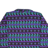 FIRST RUN Womens Purple Blue Patterned Polyester Pullover Jumper Printed L