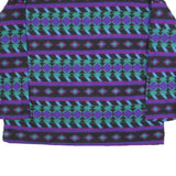 FIRST RUN Womens Purple Blue Patterned Polyester Pullover Jumper Printed L