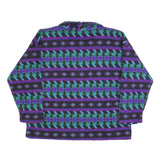 FIRST RUN Womens Purple Blue Patterned Polyester Pullover Jumper Printed L