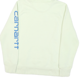 CARHARTT Mens White Hoodie M Cotton Blend Pullover Logo Print Casual