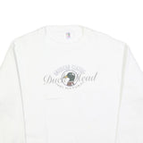 DUCK HEAD Womens White Sweatshirt L Cotton Blend Crew Neck Classic Logo