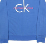 CALVIN KLEIN JEANS Mens Blue Crew Neck M Sweatshirt Cotton Blend Pullover