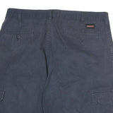 Navy Mens Cargo Cotton Shorts L W36 Pocket Button Casual Workwear