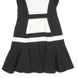 KAREN MILLEN Womens Black & White Cotton Blend Fit & Flare Woven Sleeveless UK