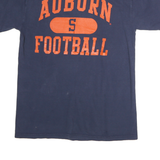 RUSSELL ATHLETIC Mens Blue Auburn Football Graphic T-Shirt S Short Sleeve Crew