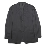 YVES SAINT LAURENT Mens Black Wool Classic XL Jacket Plain Button Closure