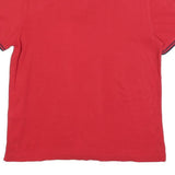 TOMMY HILFIGER Mens Red Polo Shirt M Short Sleeve Plain Casual Cotton Blend