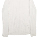 CALVIN KLEIN JEANS Womens White Plain Cotton Blend Jumper Scoop Neck Basic Knit