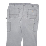 CARHARTT Womens Cotton Blend Grey Regular Fit Straight Leg Trousers W38 L28