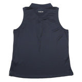 CREW CLOTHING Womens Navy Sleeveless Polo Shirt UK 14 Casual Summer Top