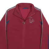 FILA Womens Maroon & Navy Zip Jacket M Cotton Blend Classic Sporty Long Sleeve