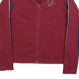 FILA Womens Maroon & Navy Zip Jacket M Cotton Blend Classic Sporty Long Sleeve
