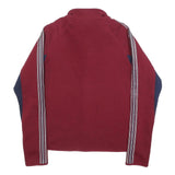 FILA Womens Maroon & Navy Zip Jacket M Cotton Blend Classic Sporty Long Sleeve
