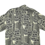 CREATION MANOR Mens Black & Cream Casual Shirt XL Patterned Cotton Blend Summer