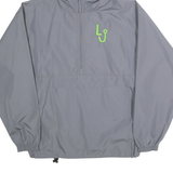 CHAMPION Mens Grey Lightweight Hooded Jacket M Polyester Plain Casual Sportswear