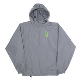 CHAMPION Mens Grey Lightweight Hooded Jacket M Polyester Plain Casual Sportswear