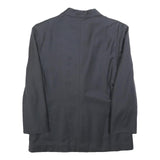 Womens Navy Plain Wool Tailored Jacket M Button Closure Classic Formal