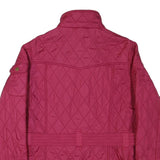 BARBOUR INTERNATIONAL Womens Red Quilted Jacket UK 16 Polyester Blend Zip