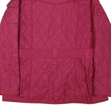 BARBOUR INTERNATIONAL Womens Red Quilted Jacket UK 16 Polyester Blend Zip