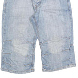 SMOG Mens Light Blue Denim Casual Shorts M W32 Cotton Blend Stitch Detail