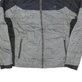 HARLEY DAVIDSON Mens Grey & Black Zip Jacket XL Polyester Blend Quilted