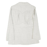 SIDWALL Womens White Wool Blend Fashion Jacket S Woven Button Closure Stylish
