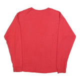 CHAMPION Mens Red Long Sleeve Crew Neck Logo Print T-Shirt L Casual
