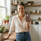 Chocolate Brown Desert Run iPhone 14 Case - Lifestyle photo showing phone case in use