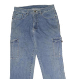 Mens Regular Blue Denim Jeans W32 L28 Cotton Zip Pockets Casual Classic Fit