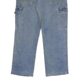 Mens Regular Blue Denim Jeans W32 L28 Cotton Zip Pockets Casual Classic Fit
