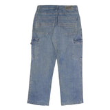 Mens Regular Blue Denim Jeans W32 L28 Cotton Zip Pockets Casual Classic Fit