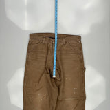 Wrangler Carpenter Trousers - 34W 32L Brown Cotton