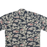 CAMPIA Mens Navy Blue Red Vintage Car Print Shirt M Lightweight Holiday Beach
