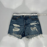 Levis Denim Shorts - 28W UK 8 Blue Denim